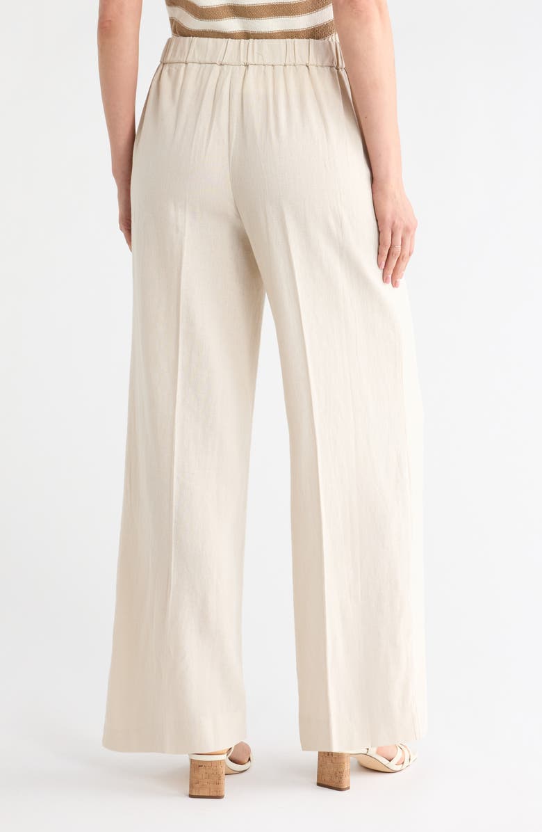 NORDSTROM RACK Wide Leg Linen Blend Pants, Alternate, color, Beige Oatmeal