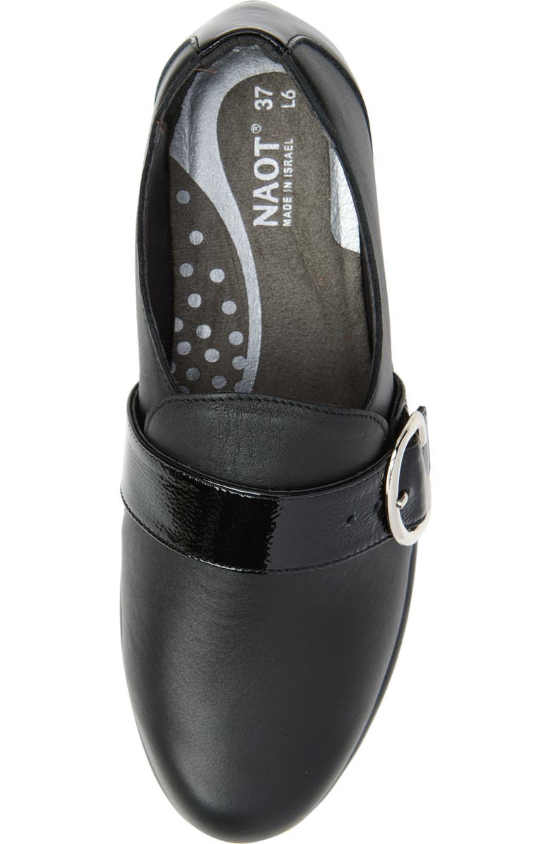 Naot Viscol Strap Loafer, Alternate, color, Jet Black/ Crinkle Patent