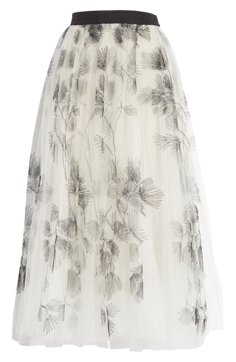 Brunello Cucinelli Embroidered Tulle Midi Skirt, Alternate, color, 