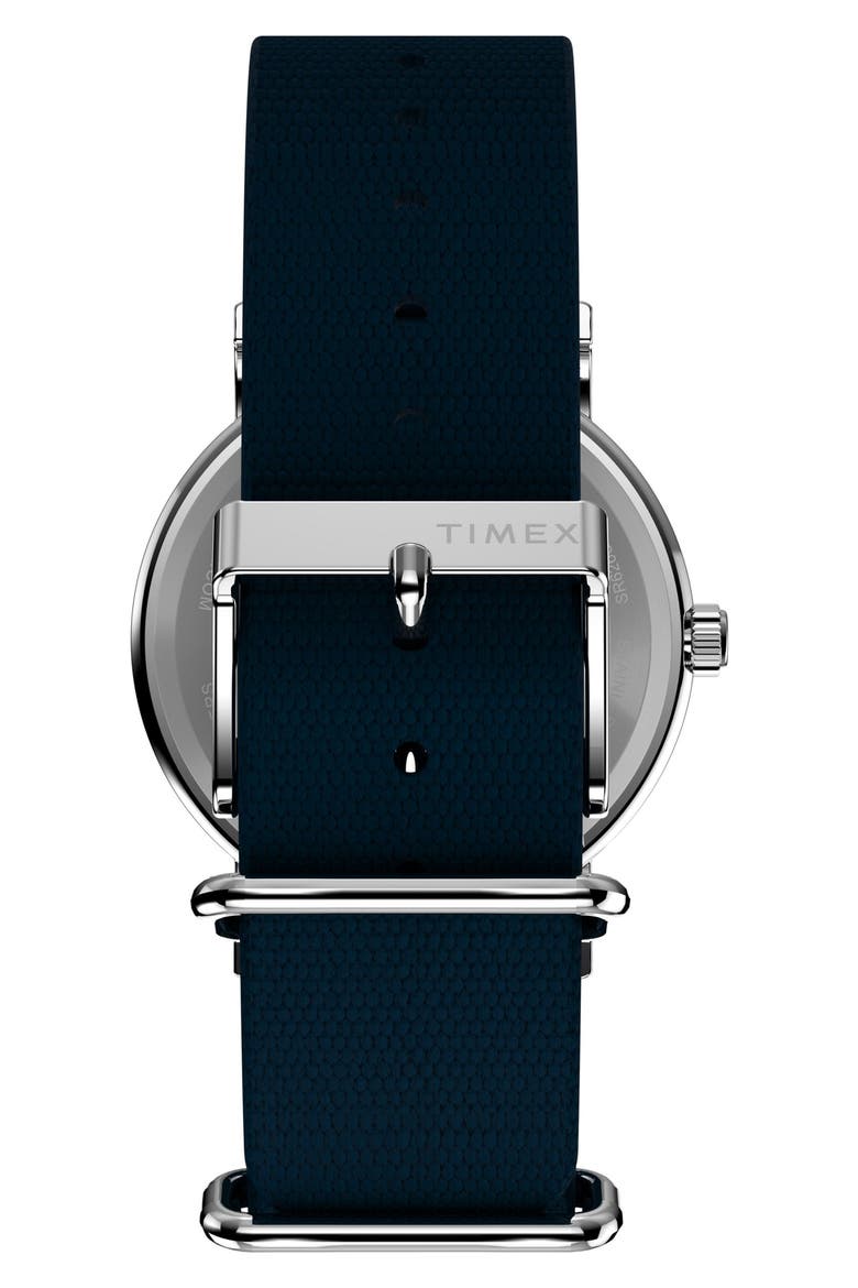 Peanuts® x Timex Weekender Baseball 38mm Fabric Strap Watch, Alternate, color, NAVY/ SILVER-TONE