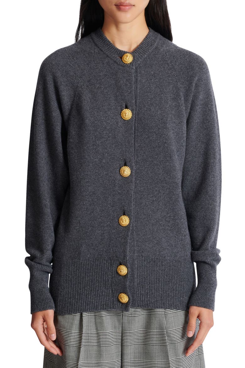 Buttoned eco-cashmere cardigan, Alternate, color, grey