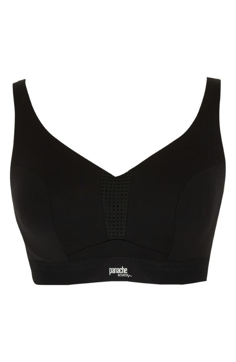 Panache Endurance Underwire V-Neck Unlined Sports Bra, Alternate, color, Black