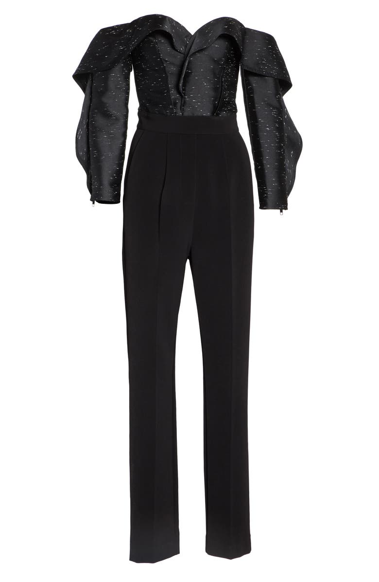 Self-Portrait Midnight Jacquard Jumpsuit, Alternate, color,
