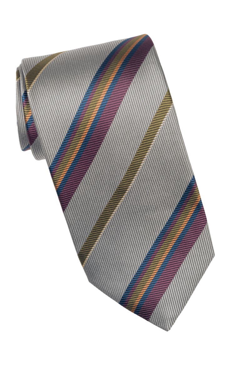 Lugano - Silk Jacquard Tie For Men, Alternate, color, Grey