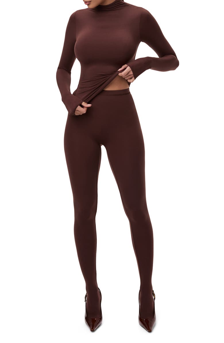 Naked Wardrobe Mock Neck Top, Alternate, color, Chocolate