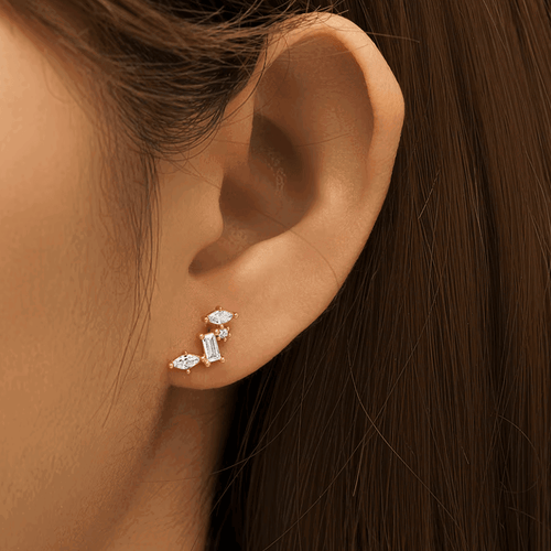 Hollywood Sensation Celestial Cluster Earrings With Aaaaa Cubic Zirconia In Silver