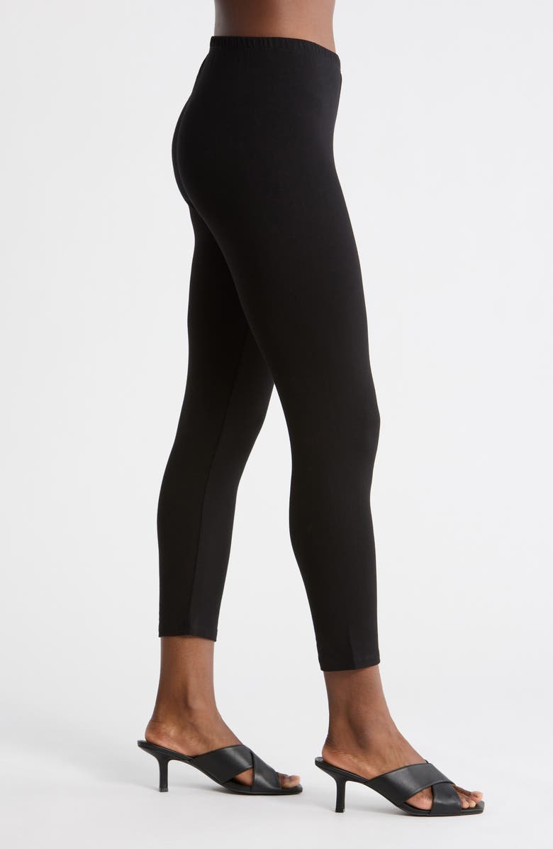 Eileen Fisher Crop Leggings, Alternate, color, Black