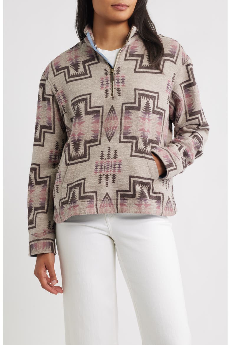 Harding Half Zip Sweatshirt, Main, color, TAUPE MIX HARDING