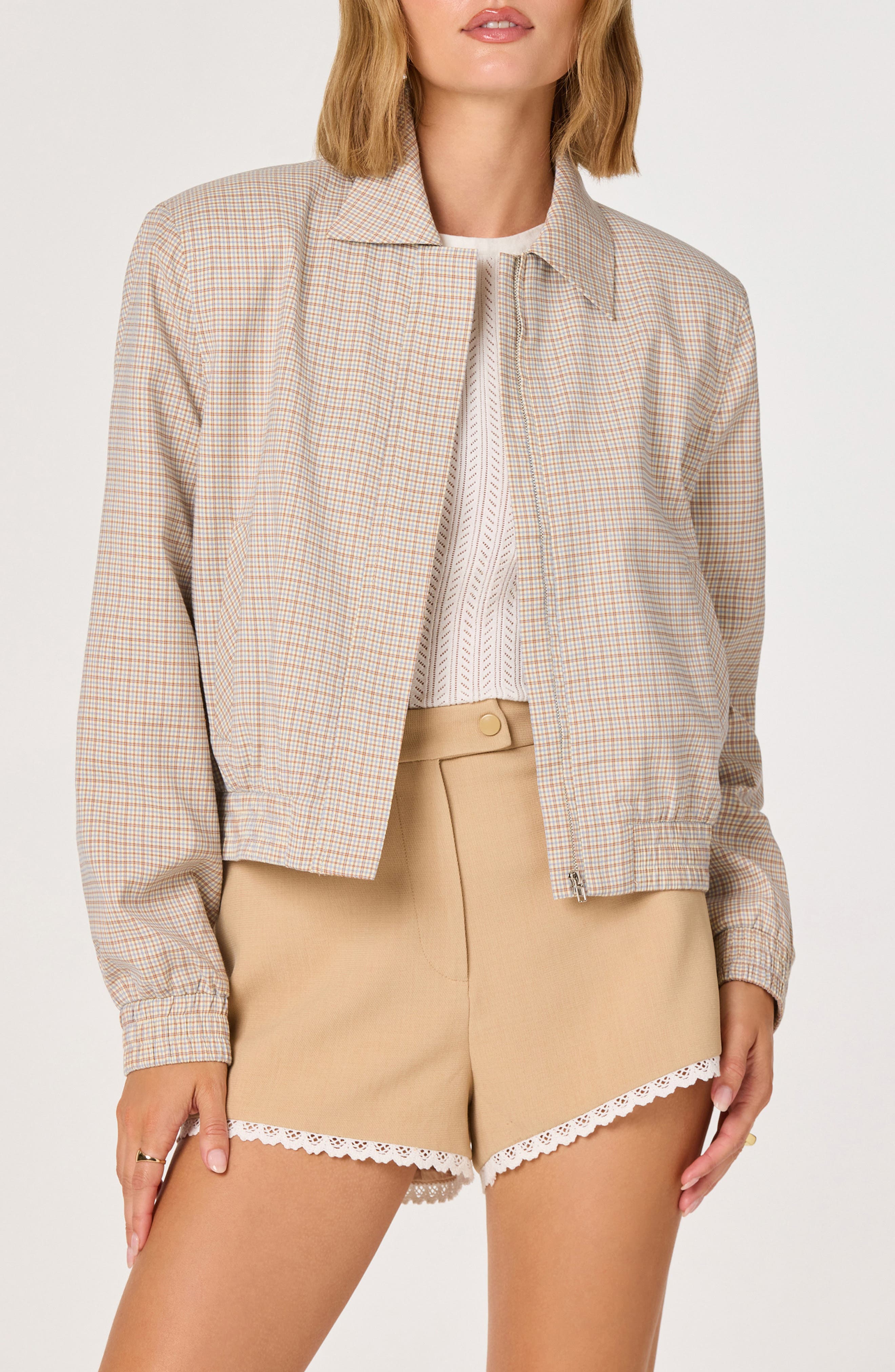 selected BROWN BLUE PLAID