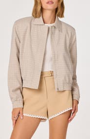 ASTR the Label Reid Check Stretch Zip Jacket