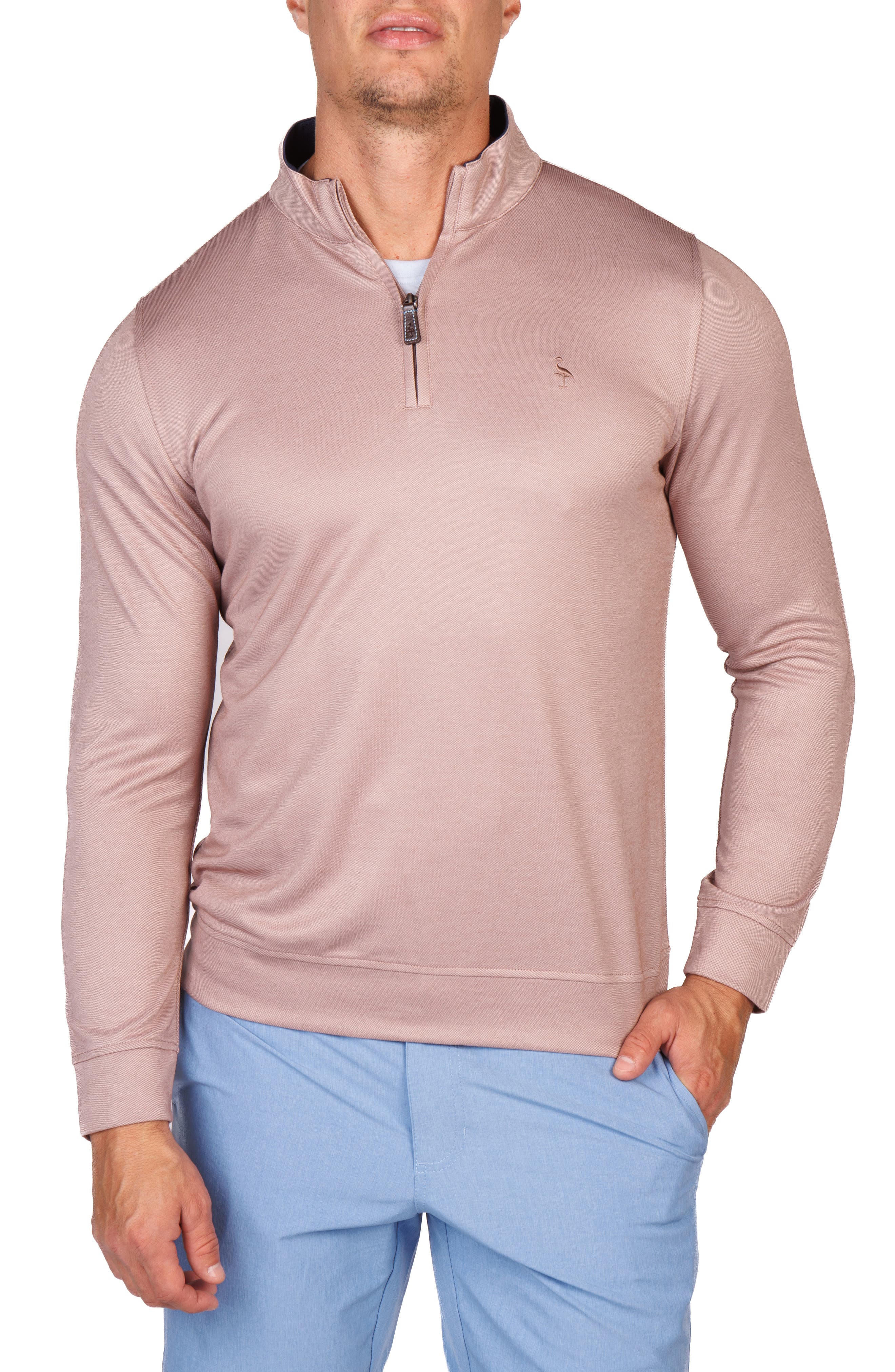 TailorByrd Modal Blend Quarter Zip Polo