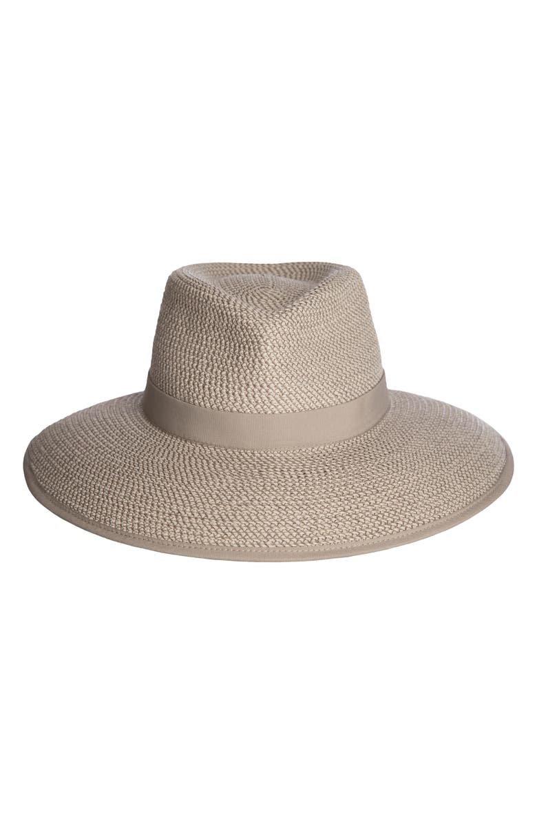 Eric Javits Sun Crest Packable Hybrid Straw Fedora Visor, Main, color,