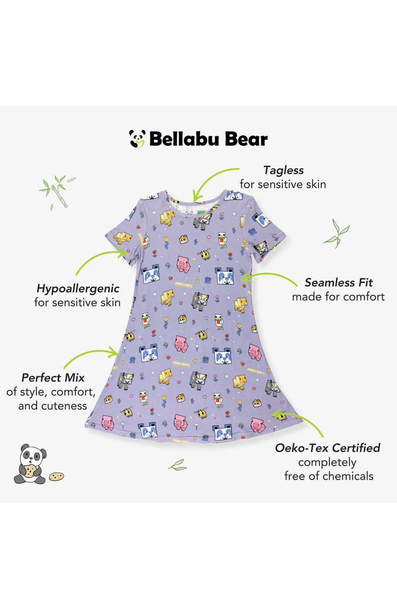 Bellabu Bear Kids' Minecraft Pixel Pals Short Sleeve Dress, Alternate, color, Minecraft Pixel Pals