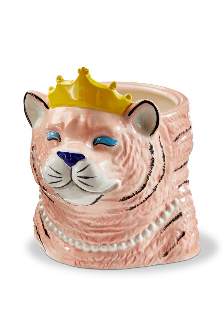 Eclectic Tiger Garden Planter, Main, color, Pink