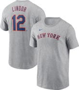 Nike Men's Nike Francisco Lindor Heather Gray New York Mets Fuse Name & Number T-Shirt