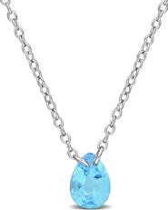 DELMAR Pear-Shaped Swiss Blue Topaz Necklace