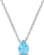 DELMAR Pear-Shaped Swiss Blue Topaz Necklace