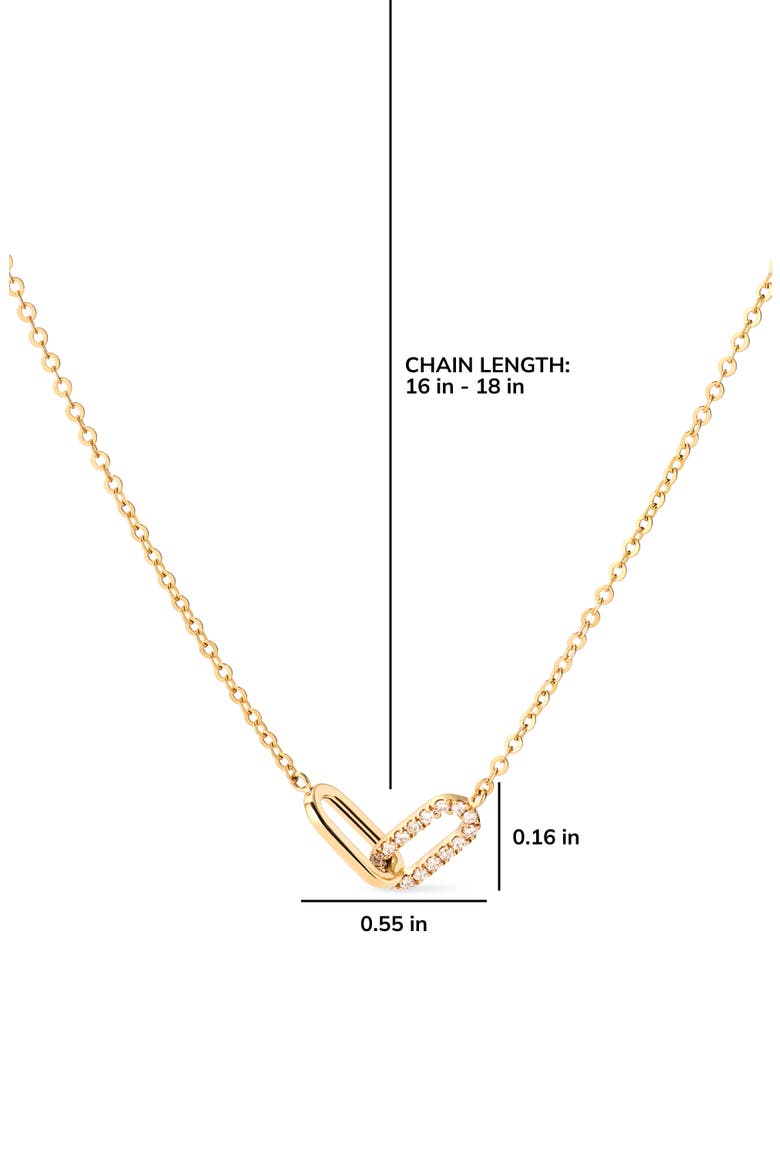 Solid Yellow Gold - Diamond Link Necklace, Alternate, color, Gold