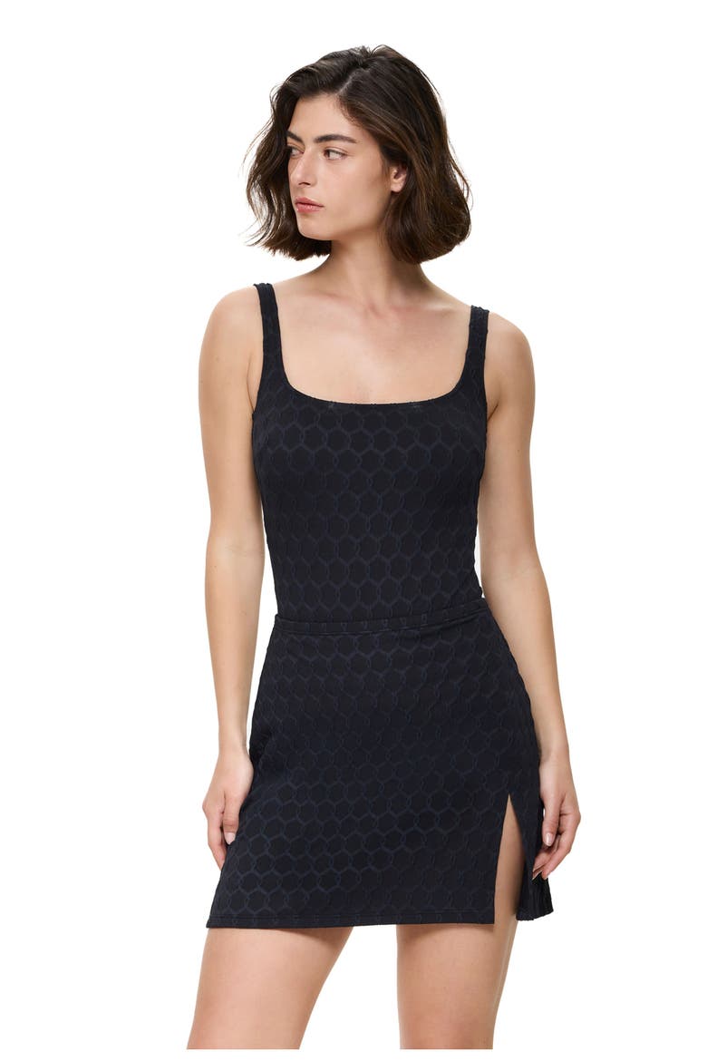 Chained Reaction Textured Pull-On Skirt Cover-Up, Alternate, color, Black