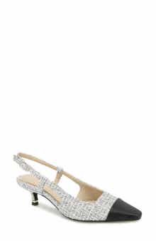 Kenneth Cole New York Martha Slingback Cap Toe Kitten Heel Pump