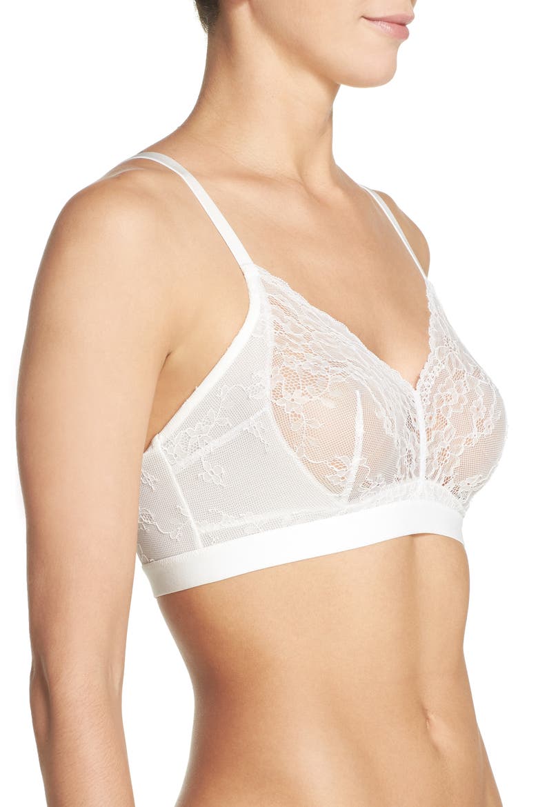 Spotlight On Lace Bralette, Alternate, color, WHITE