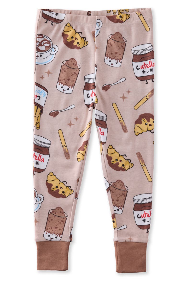Kids' Zen Print Fitted Organic Cotton Two-Piece Pajamas, Alternate, color, CHOC FULL OF CUTE