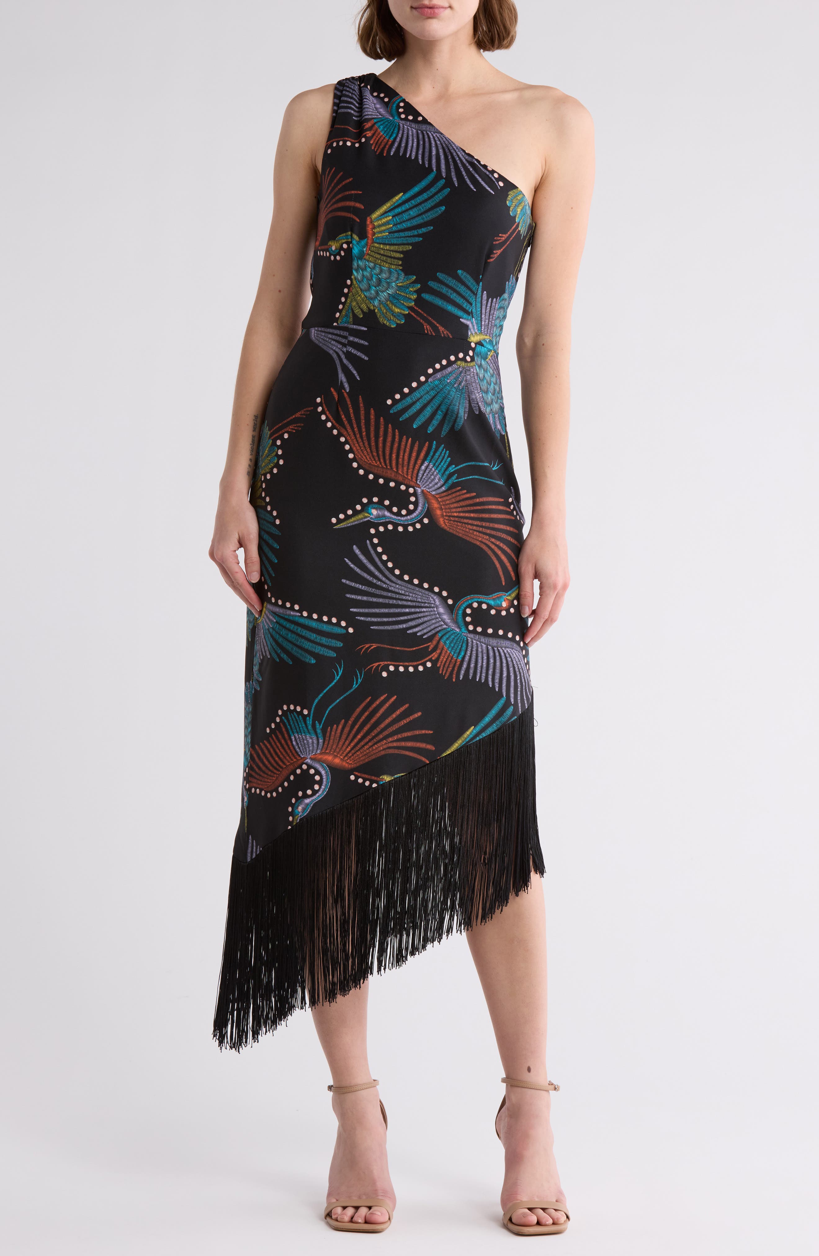 hutch one shoulder fringe dress Hutch | fringe fever our one shoulder fringe mini dress now available @anthropologie