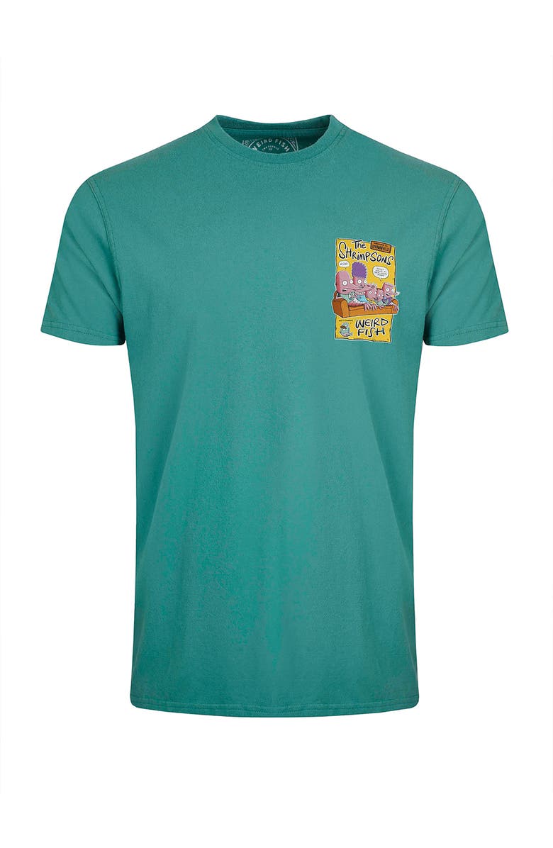Weird Fish Shrimpsons Back Print Artist T-Shirt, Alternate, color, Viridis