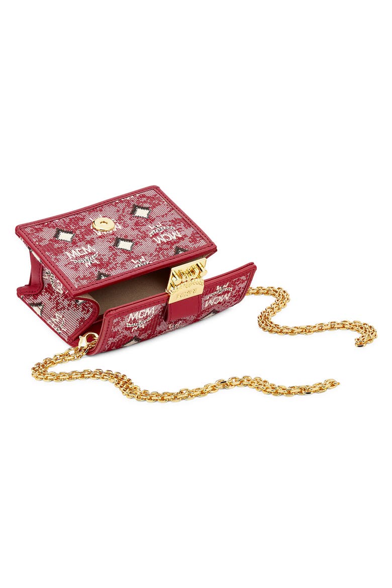 Logo Cardholder on A Chain, Alternate, color, RED