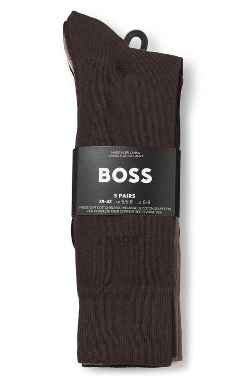 Hugo Boss Boss Assorted 5-pack Crew Socks In Multi