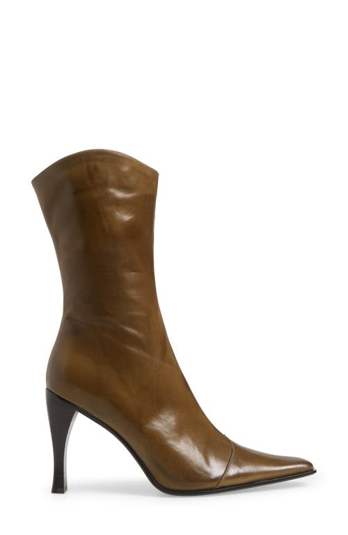 Jeffrey Campbell Be Bold Western Boot In Olive Distressed