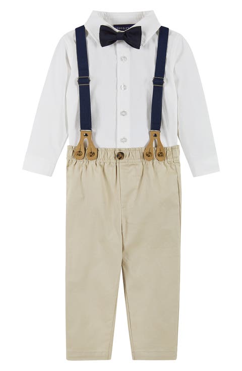 Button-Up Shirt, Suspenders, Pants & Bow Tie Set