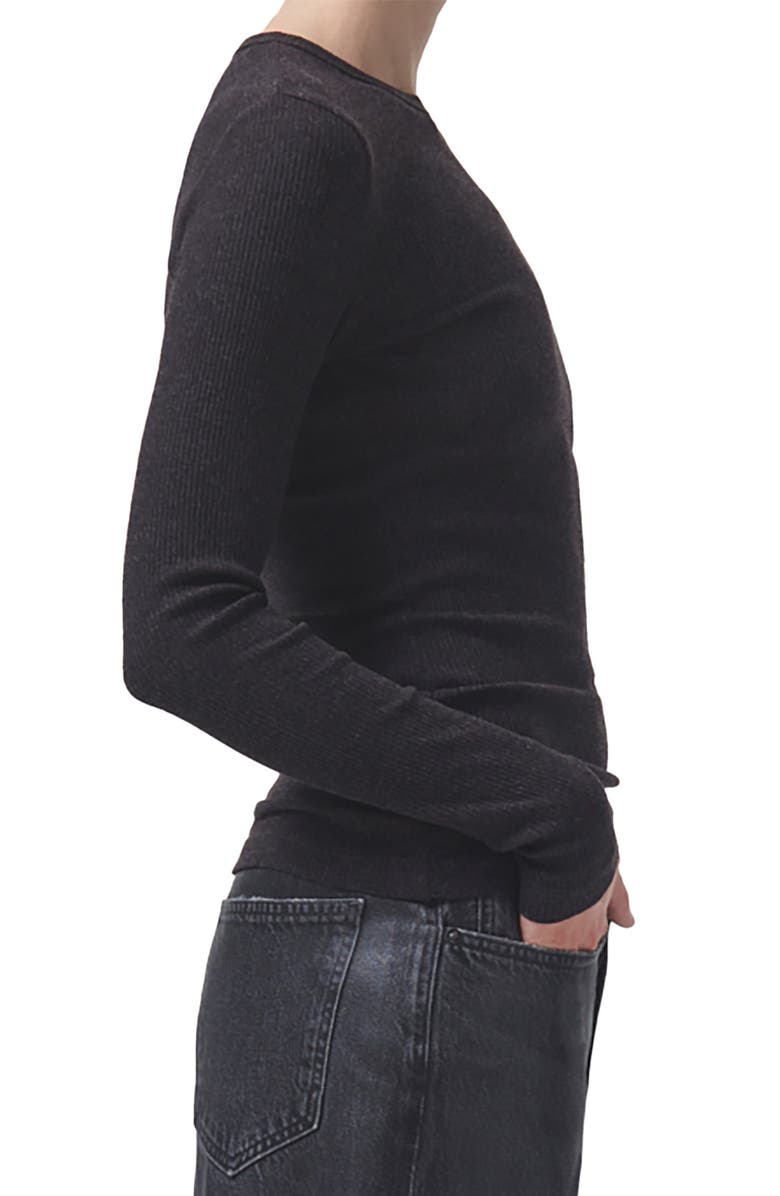 AGOLDE Delphi Slim Fit Ribbed T-Shirt, Alternate, color, Root (Dk Prple