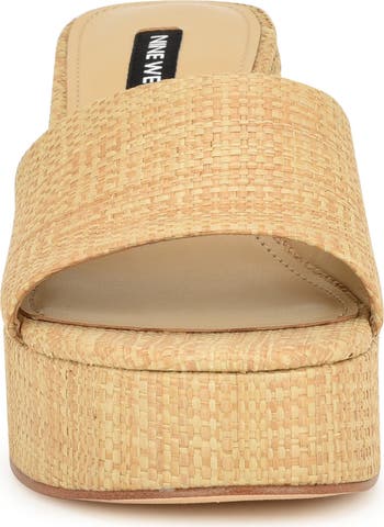 【大特価】Nine West Boone Platform Slide サンダル Nine West Boone Denim Platform Slide Sandal (Women) | Nordstrom