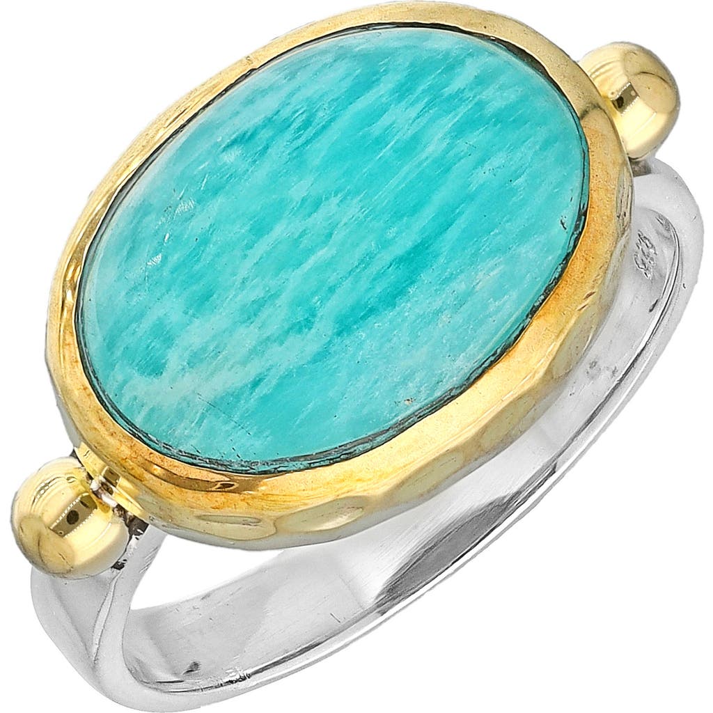 Ys Gems Amazonite Ring In Blue