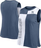 FANATICS Women's Fanatics Branded Navy/White New York Yankees Color-Block Tank Top