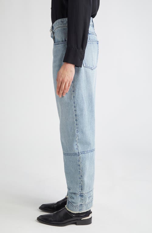 Shop Jil Sander Articulated Raw Hem Button Fly Jeans In Antartic