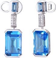 Kahn High Jewelry Swiss Blue Topaz Earrings with Diamonds