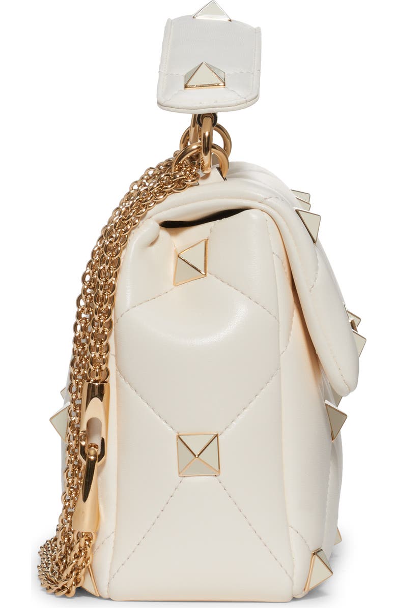 Valentino Garavani Enameled Roman Stud Leather Bag, Alternate, color,