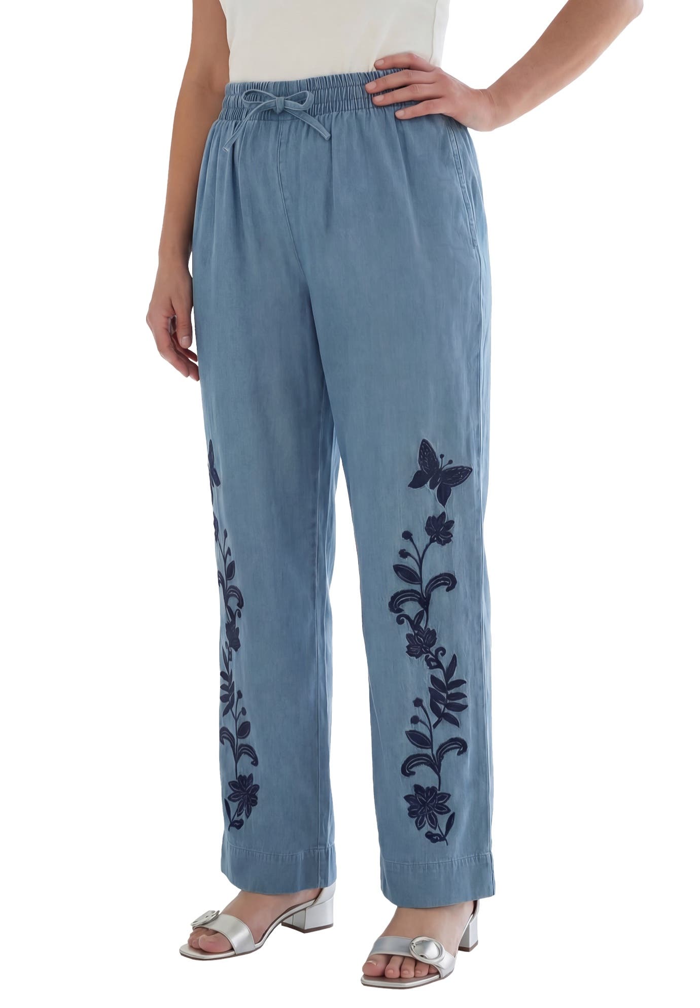 NAVY BUTTERFLY EMBROIDERY