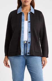 Jones New York Denim Collar Cardigan