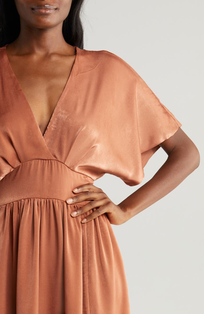 Chelsea28 Dolman Sleeve Satin Midi Dress, Alternate, color, 