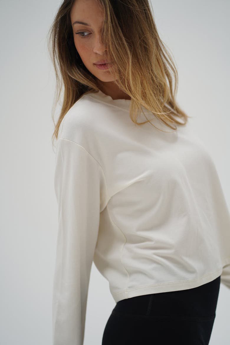 Ava Spandex Jersey Long Sleeve, Alternate, color, Egret