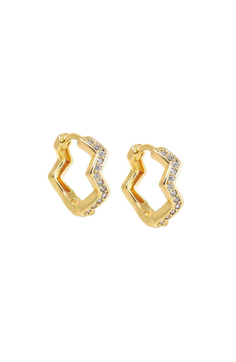 BY ADINA EDEN Pave Zig Zag Huggie Earring, Main, color, 