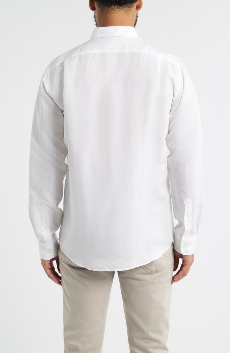 johnnie-O McCarthy Solid Linen Blend Button-Up Shirt, Alternate, color, White