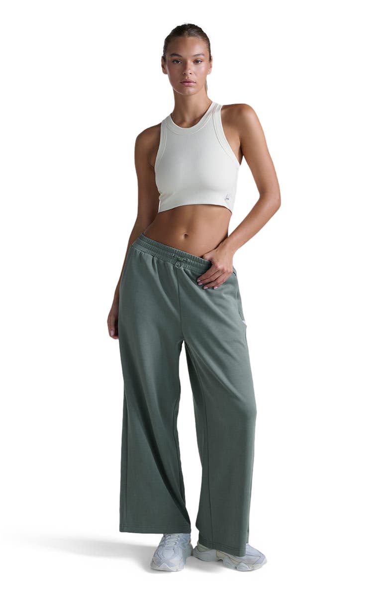 2XU Fluid Tencel Ribbed Crop Tank, Alternate, color, Chalk/Chalk