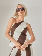 NASTY GAL Stripe Tailored One Shoulder Top