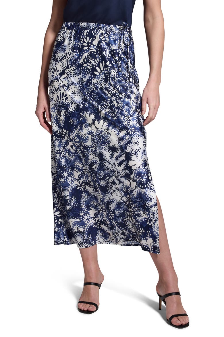 Twilight Blooms Midi Skirt, Main, color, BLUE MULTI