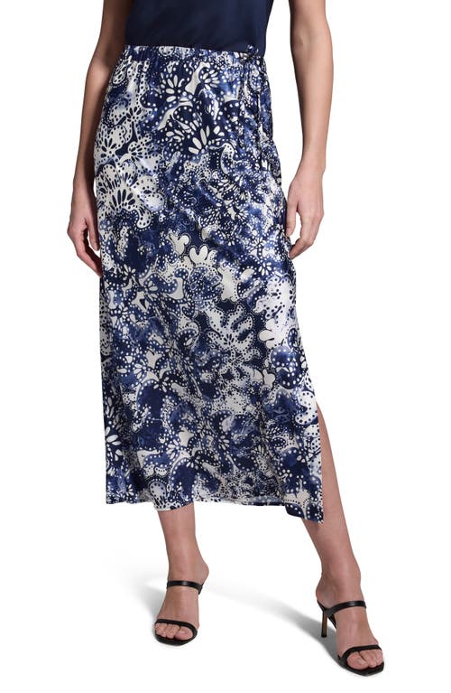 Nic + Zoe Nic+zoe Twilight Blooms Midi Skirt In Blue Multi