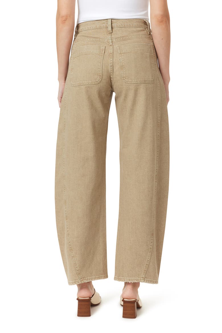 Evie High Front Patch Ankle Barrel Leg Jeans, Alternate, color, BROWN RICE